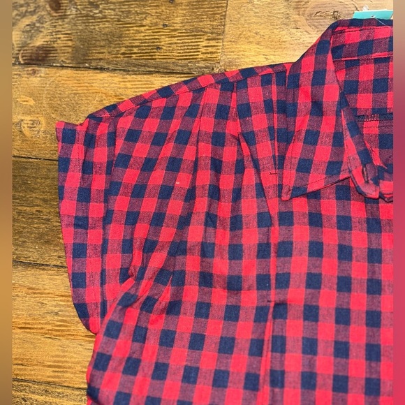 IJOAH Red and Blue Plaid Shirt Dress - Picture 8 of 11